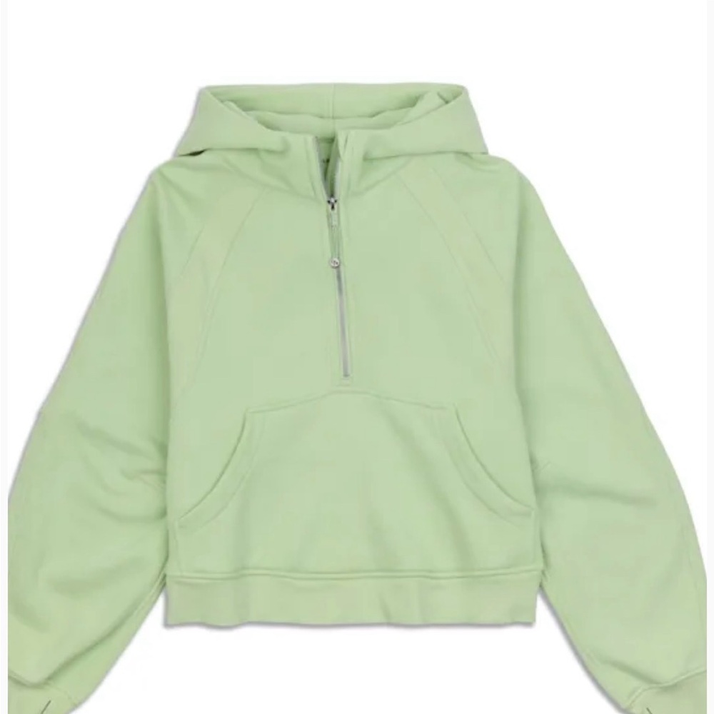 lululemon athletica scuba delicate mint oversized half zip hoodie